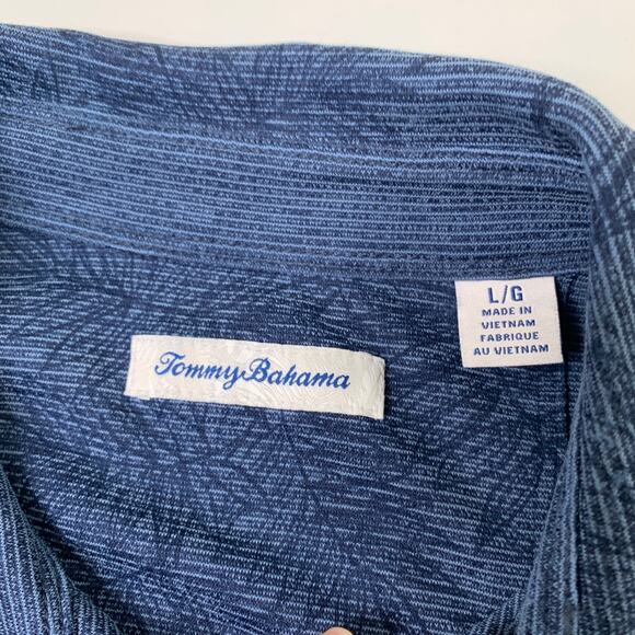 Tommy Bahama Shirt Mens L Large Blue Palmetto Beach Polo Sublimated Modal Blend - Picture 4 of 10